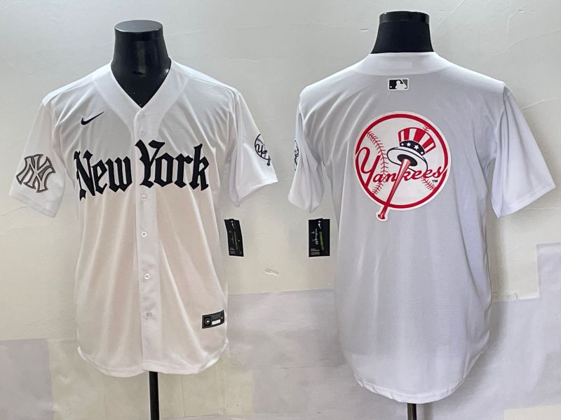 Men 2025 New York Yankees Blank White Five generations Joint Name Nike MLB Jersey style 94->new york yankees->MLB Jersey